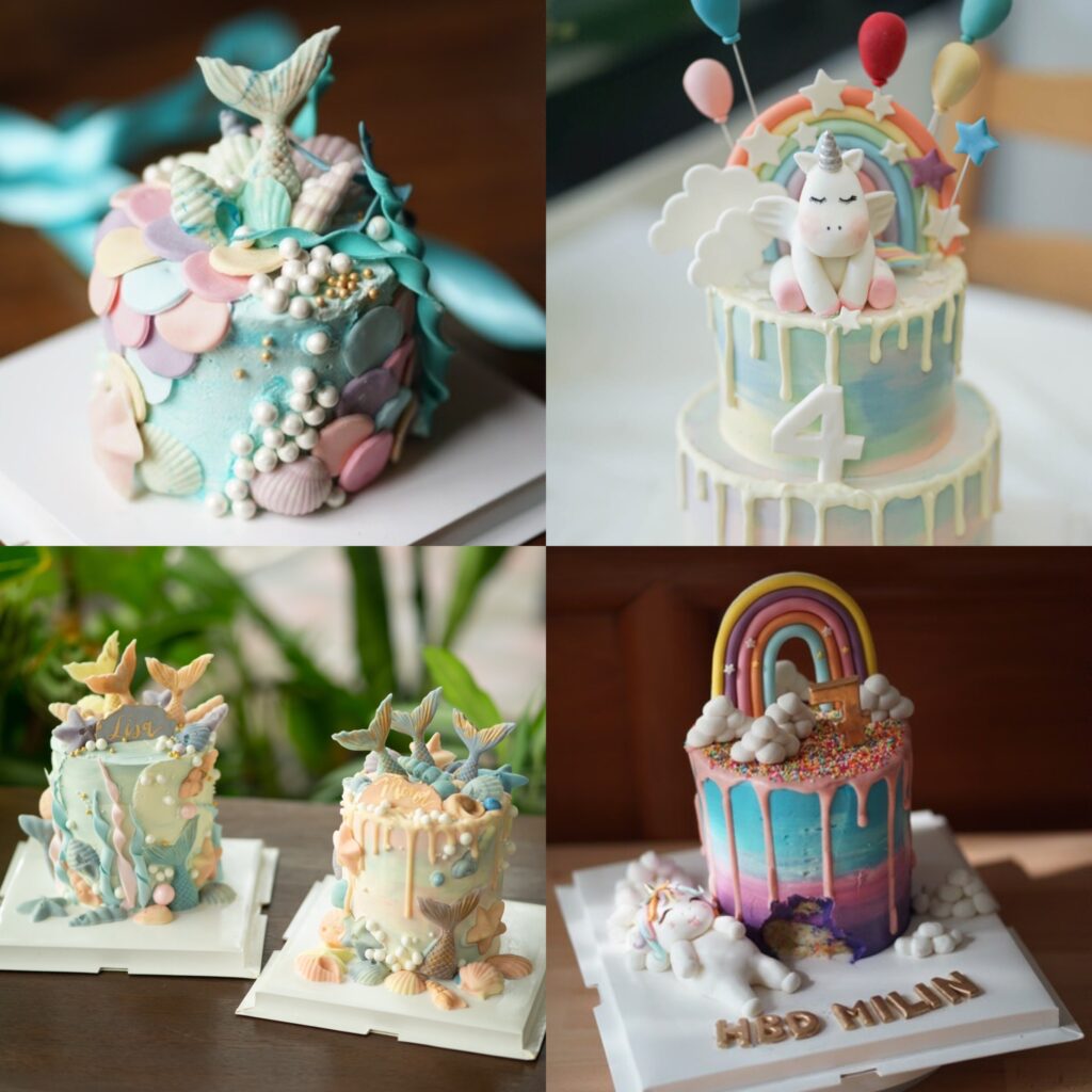 Mermaid & Unicorn cake<br>เค้กเมอร์เมด ยูนิคอร์น